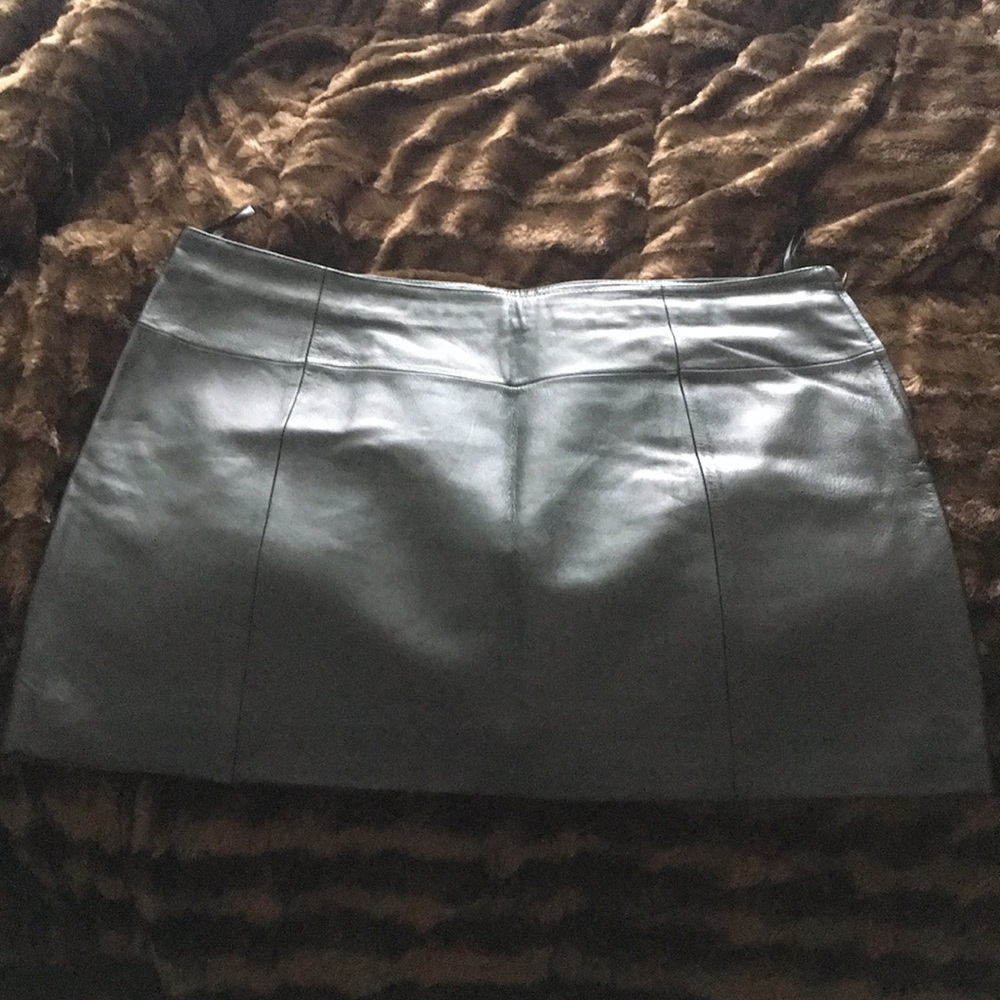 90s vintage leather mini skirt